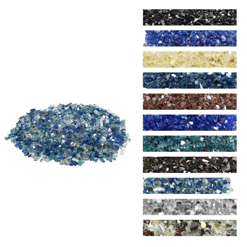 4.5 KG Fire Glass 12.7 mm Fireplace Glass Rocks for Fire Pit 3 Colors