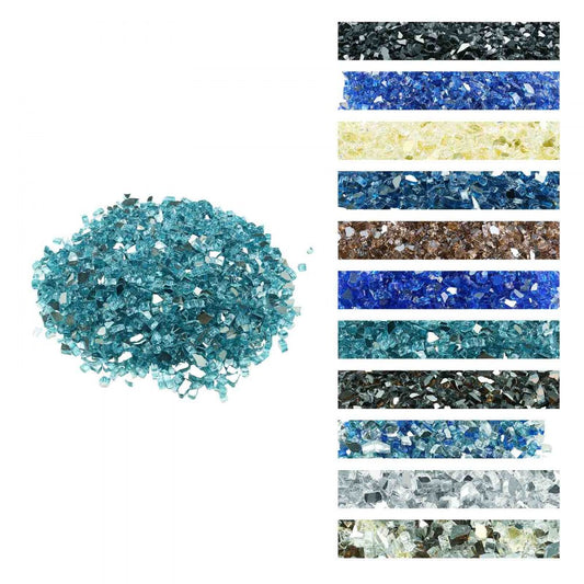 9 KG Fire Glass 12.7 mm Fireplace Glass Rocks for Fire Pit Aqua Blue