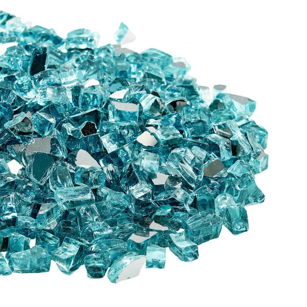 9 KG Fire Glass 12.7 mm Fireplace Glass Rocks for Fire Pit Aqua Blue