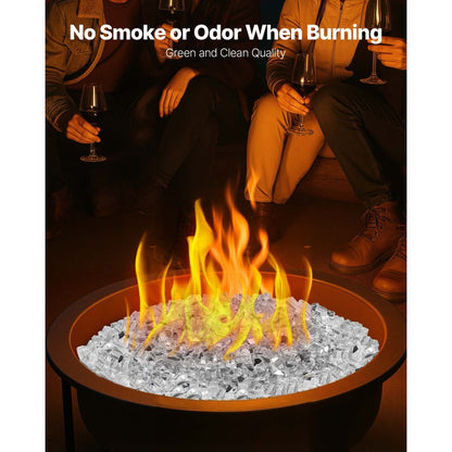 4.5 KG Fire Glass 12.7 mm Fireplace Glass Rocks for Fire Pit Table Clear