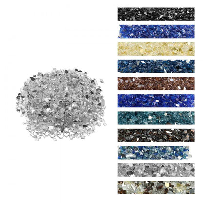 4.5 KG Fire Glass 12.7 mm Fireplace Glass Rocks for Fire Pit Table Clear