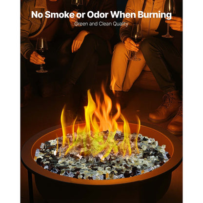 4.5 KG Fire Glass 12.7 mm Glass Rocks for Fire Pit Copper Gold Clear