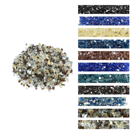 4.5 KG Fire Glass 12.7 mm Glass Rocks for Fire Pit Copper Gold Clear