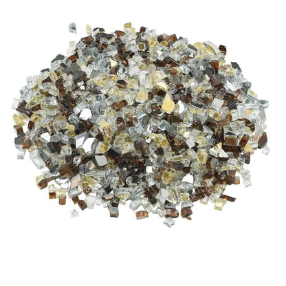 4.5 KG Fire Glass 12.7 mm Glass Rocks for Fire Pit Copper Gold Clear