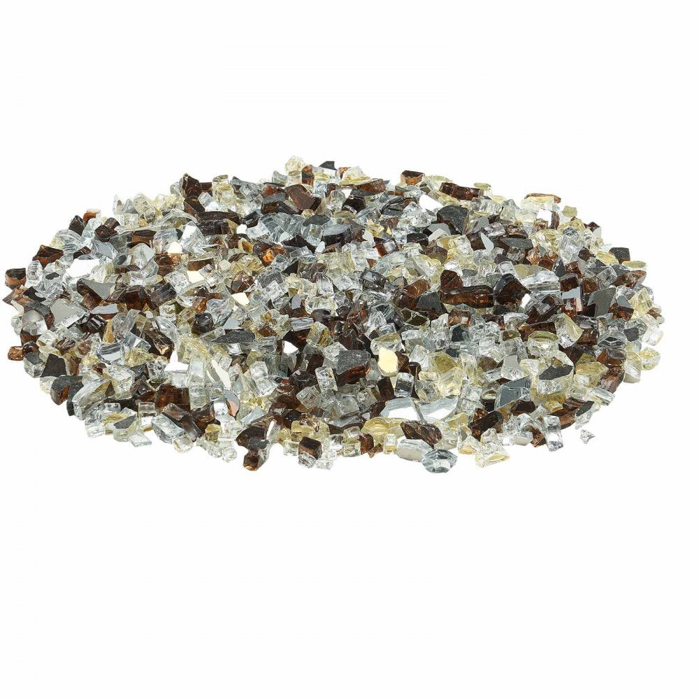 4.5 KG Fire Glass 12.7 mm Glass Rocks for Fire Pit Copper Gold Clear