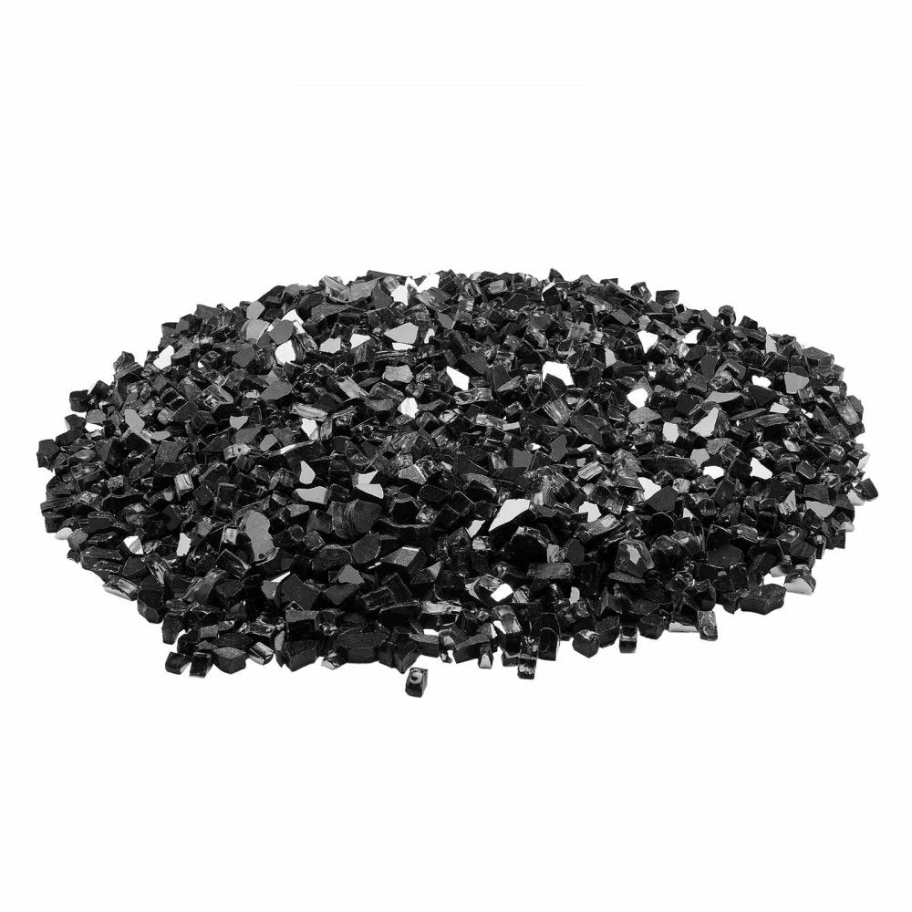 4.5 KG Fire Glass 12.7 mm Fireplace Glass Rocks for Fire Pit Table Black