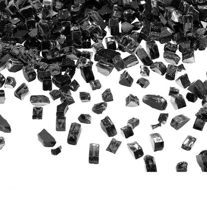 4.5 KG Fire Glass 12.7 mm Fireplace Glass Rocks for Fire Pit Table Black
