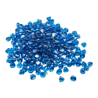 4.5 KG Fire Glass 25.4 mm Fireplace Glass Rocks for Firepit Caribbean Blue
