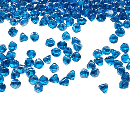 4.5 KG Fire Glass 25.4 mm Fireplace Glass Rocks for Firepit Caribbean Blue