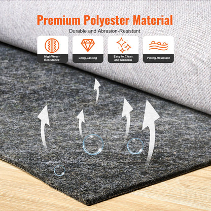 VEVOR Non Slip Rug Pad Gripper 8' x 10' Carpet Mat 0.24" Thick for All Floor
