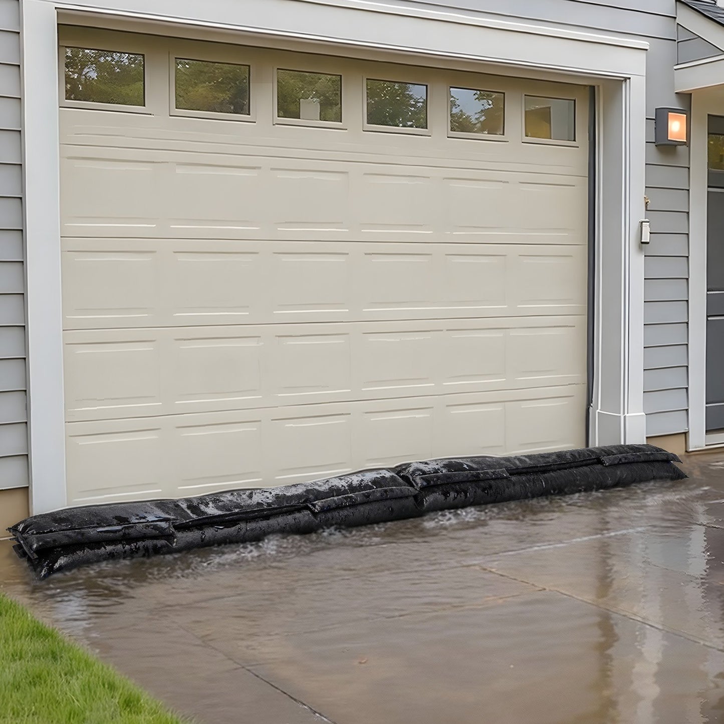 Flood Barrier, 4 Pack, 1530 x 210 mm Flood Bags Activated by Water, Reusable Water Absorbent Barrier, Sandless Sandbags Blockage, Flooding Prevention Bags for Home, Doorway, Basement, Garage
