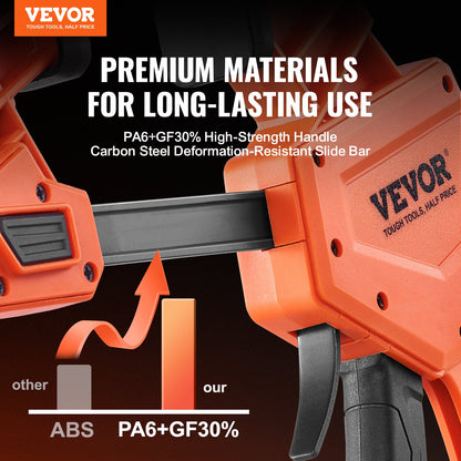 VEVOR Bar Clamps for Woodworking, 2-Pack 304.8 mm One-Handed Clamp/Spreader, Quick-Change