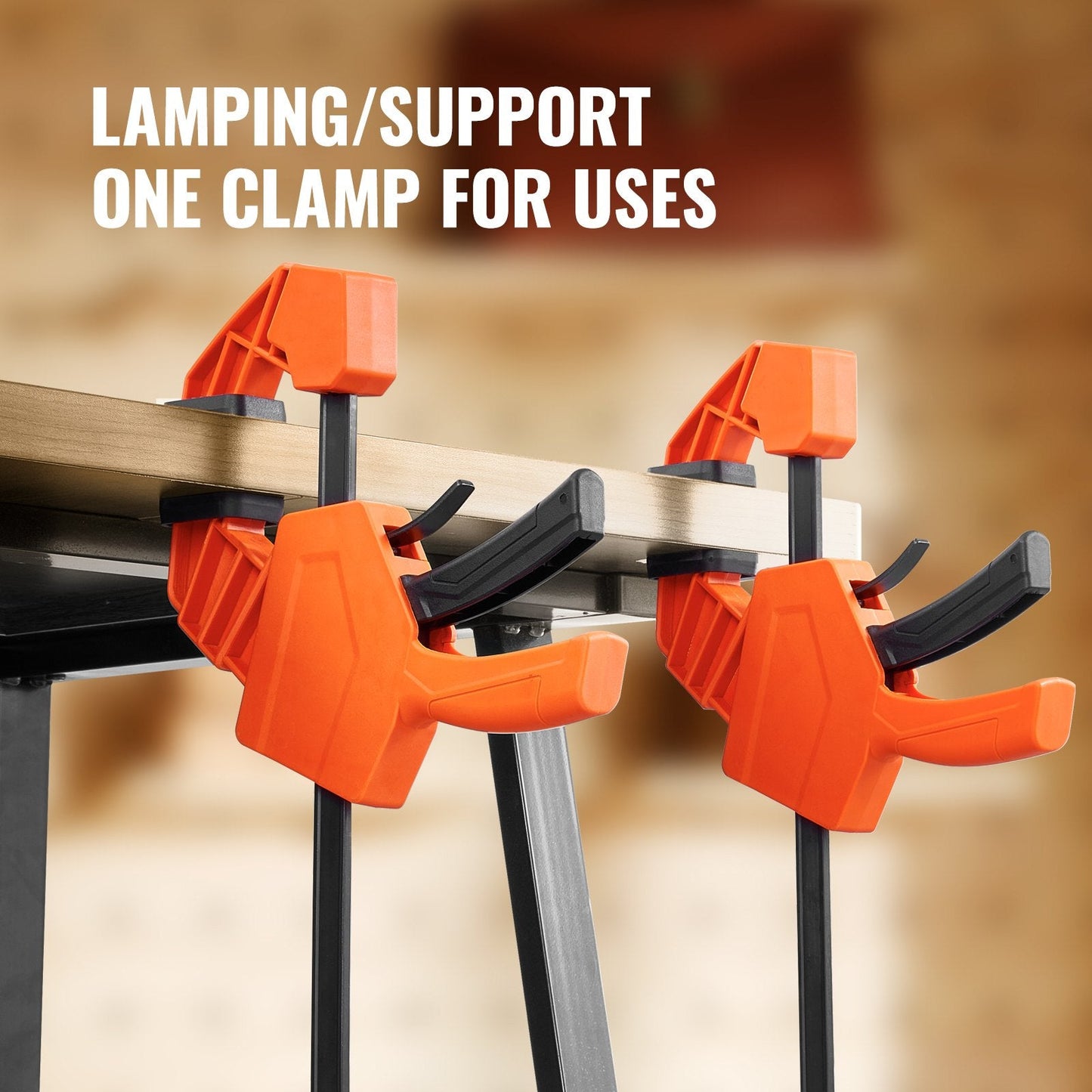 Quick-Change Bar Clamps, 2-Pack 0.3m, 136kg Load, One-Handed for Woodworking