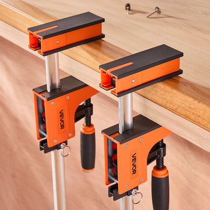 Bar Clamps for Woodworking, 2-Pack 60.96 cm Parallel Clamp Set, F-Clamp with 680 kg Load Limit, Even Pressure, High-strength Plastic and Carbon Steel, for Woodworking Metal Working, Orange