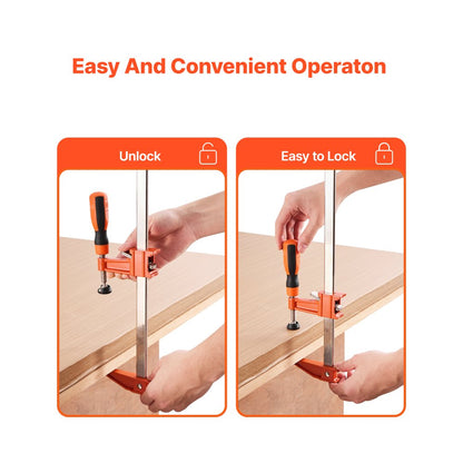 VEVOR Bar Clamps for Woodworking 2-Pack 61 cm Opening Lockable F Clamp Cast Iron