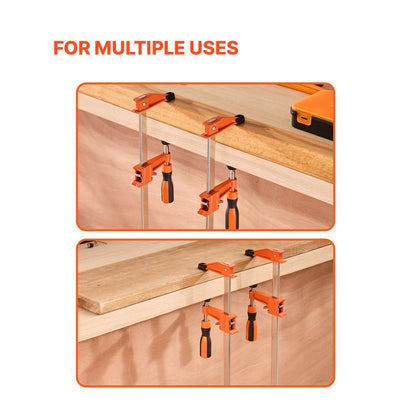 VEVOR Bar Clamps for Woodworking 2-Pack 61 cm Opening Lockable F Clamp Cast Iron