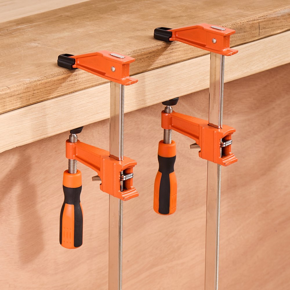 VEVOR Bar Clamps for Woodworking 2-Pack 61 cm Opening Lockable F Clamp Cast Iron