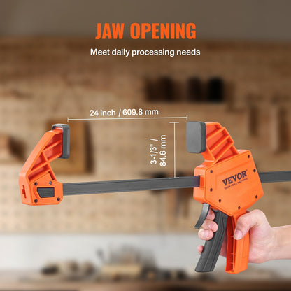 Two-Pack 0.61m One-Handed Clamp/Spreader for Wood & Metal, 136kg Load Capacity