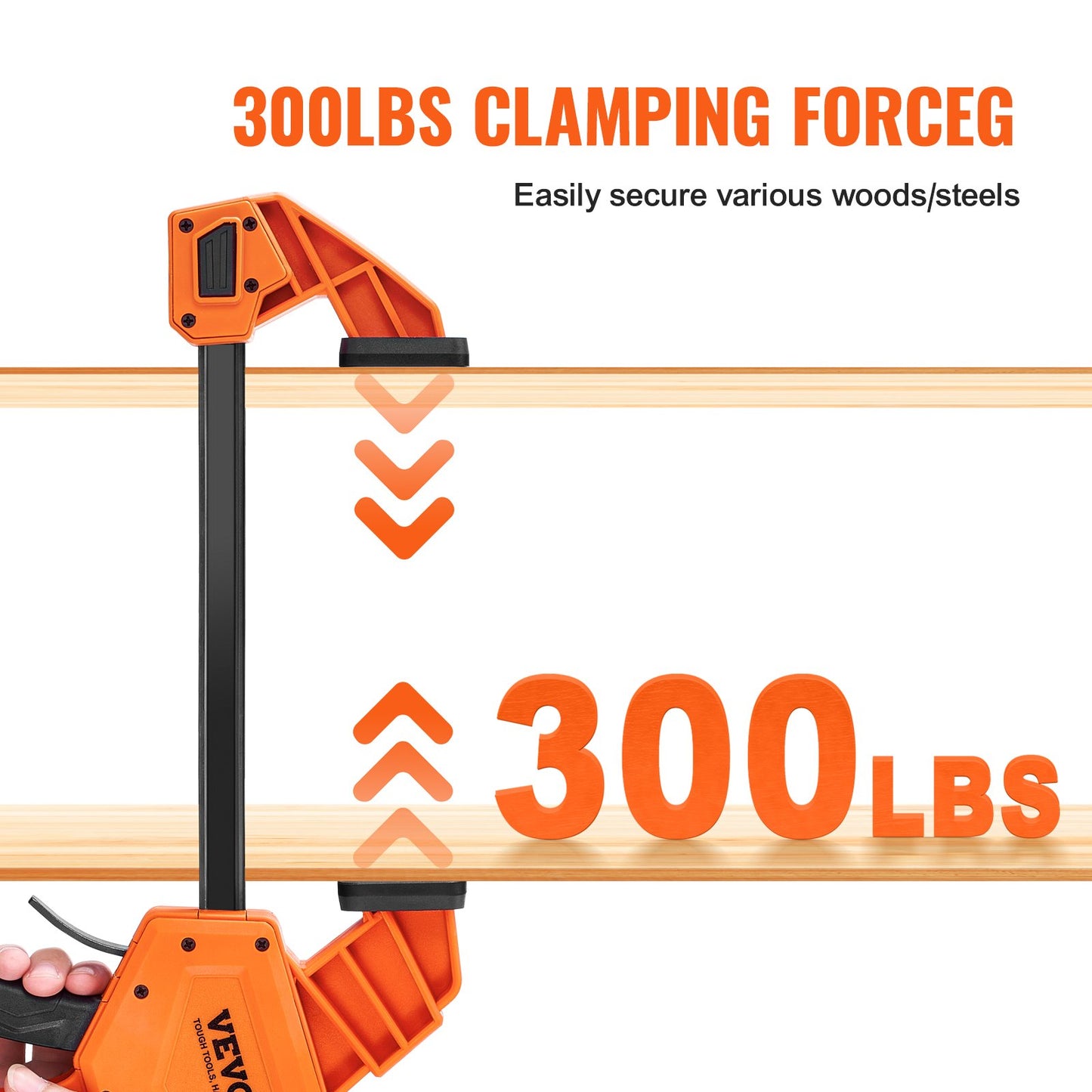 VEVOR Bar Clamps for Woodworking, 2-Pack 24" One-Handed Clamp/Spreader, Quick-Change