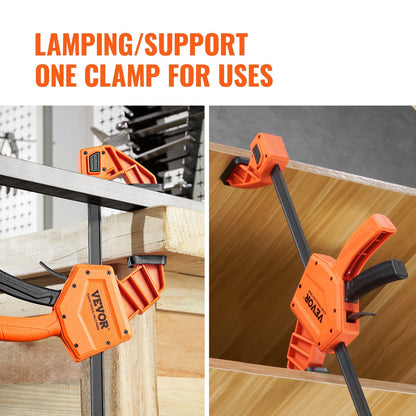 Two-Pack 0.61m One-Handed Clamp/Spreader for Wood & Metal, 136kg Load Capacity