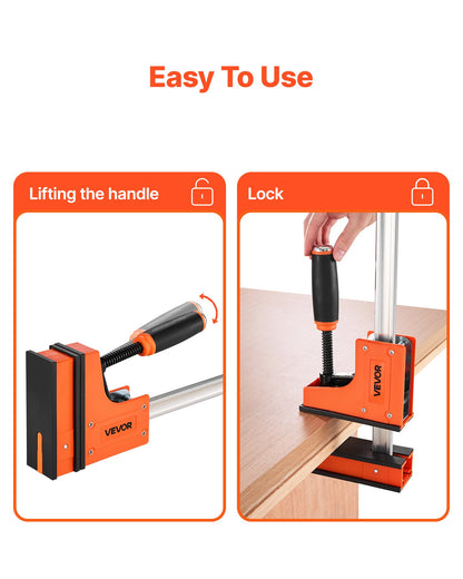 Bar Clamps for Woodworking, 2-Pack 91.4 cm Parallel Clamp Set, F-Clamp with 680 kg Load Limit, Even Pressure, High-strength Plastic and Carbon Steel, for Woodworking Metal Working, Orange
