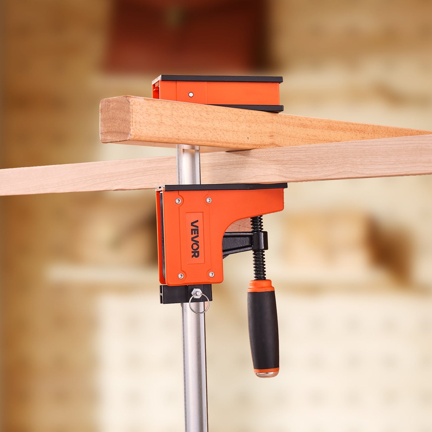 Bar Clamps for Woodworking, 2-Pack 91.4 cm Parallel Clamp Set, F-Clamp with 680 kg Load Limit, Even Pressure, High-strength Plastic and Carbon Steel, for Woodworking Metal Working, Orange