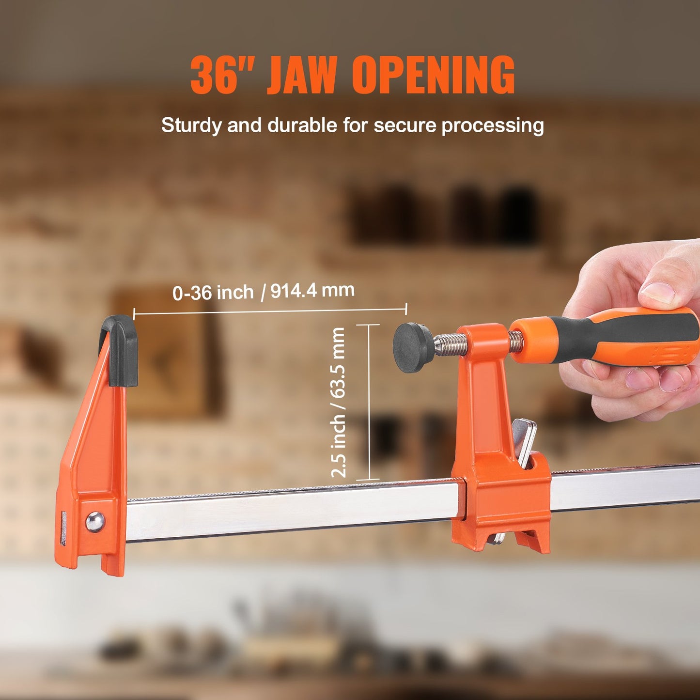 VEVOR Bar Clamps for Woodworking, 2-Pack 36" Clamp/Spreader, Quick-Change F Clamp