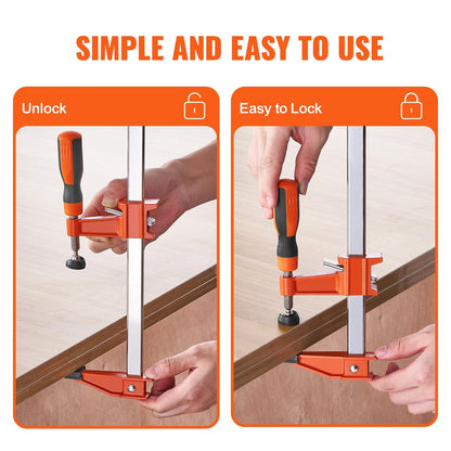 Heavy-Duty Bar Clamps for Woodworking, 2-Pack, 0.91m Jaw, 272 kg Capacity