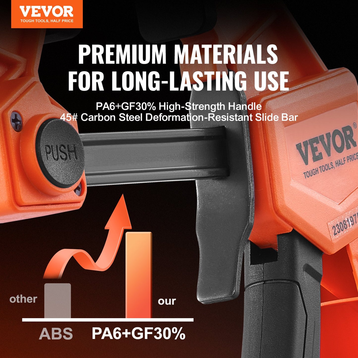 VEVOR Bar Clamps for Woodworking, 4-Pack 6" and 2-Pack 12" One-Handed Clamp/Spreader,