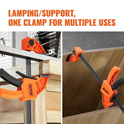 Woodworking Bar Clamps Set: 4-Pack 0.15m & 2-Pack 0.3m Quick-Change Clamps