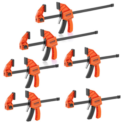 Woodworking Bar Clamps Set: 4-Pack 0.15m & 2-Pack 0.3m Quick-Change Clamps