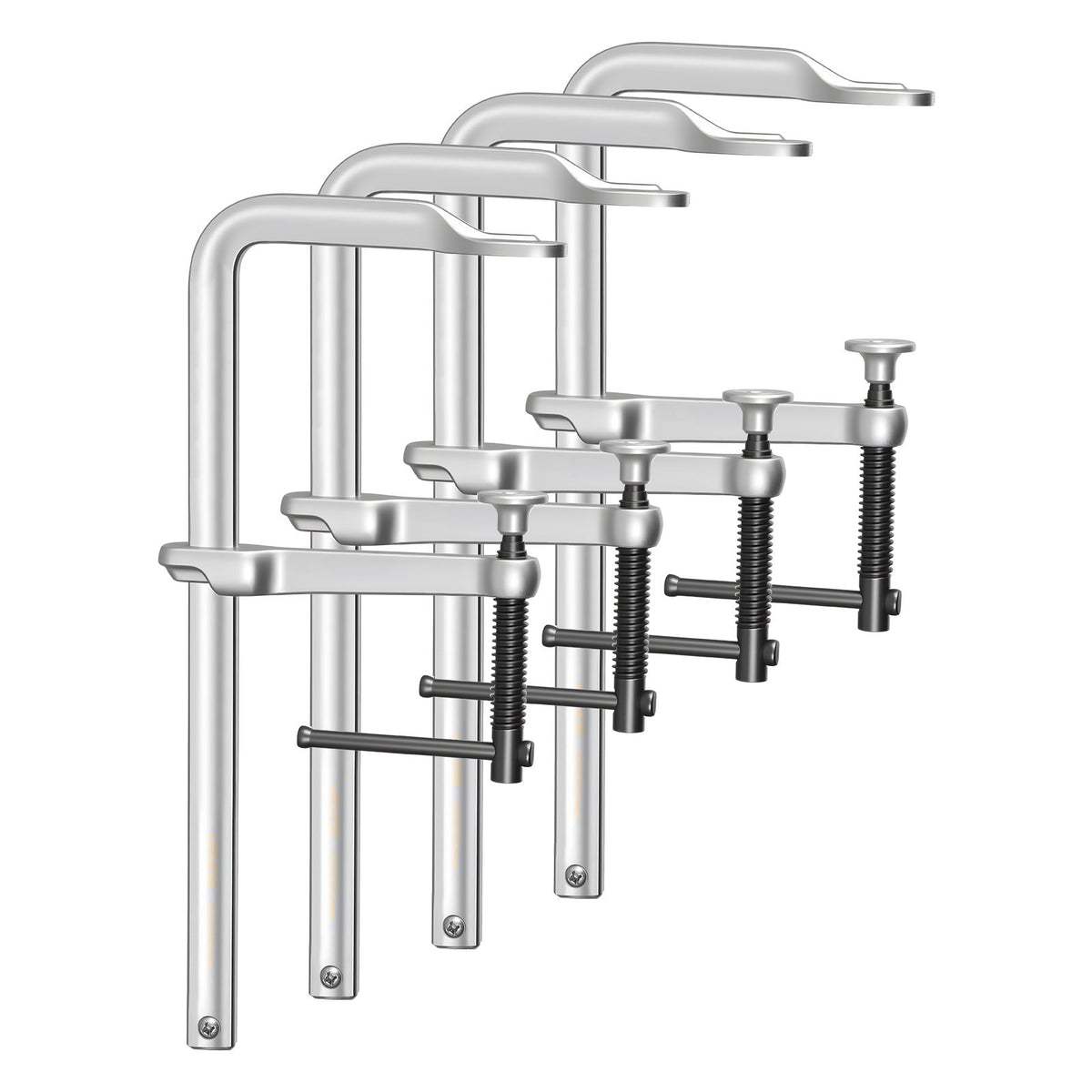 Bar Clamps for Woodworking, 4-Pack, 30.48 cm Opening, 12 cm Throat Depth, 545 kg Load Limit, Sturdy Steel Forging and Casting, with Swivel Jaw and T-Handle, for Wood Working and Metal Working