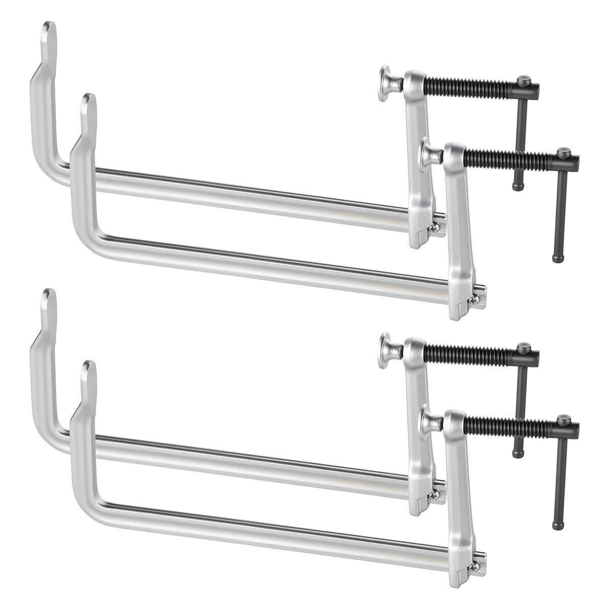 Bar Clamps for Woodworking, 4-Pack, 30.48 cm Opening, 12 cm Throat Depth, 545 kg Load Limit, Sturdy Steel Forging and Casting, with Swivel Jaw and T-Handle, for Wood Working and Metal Working