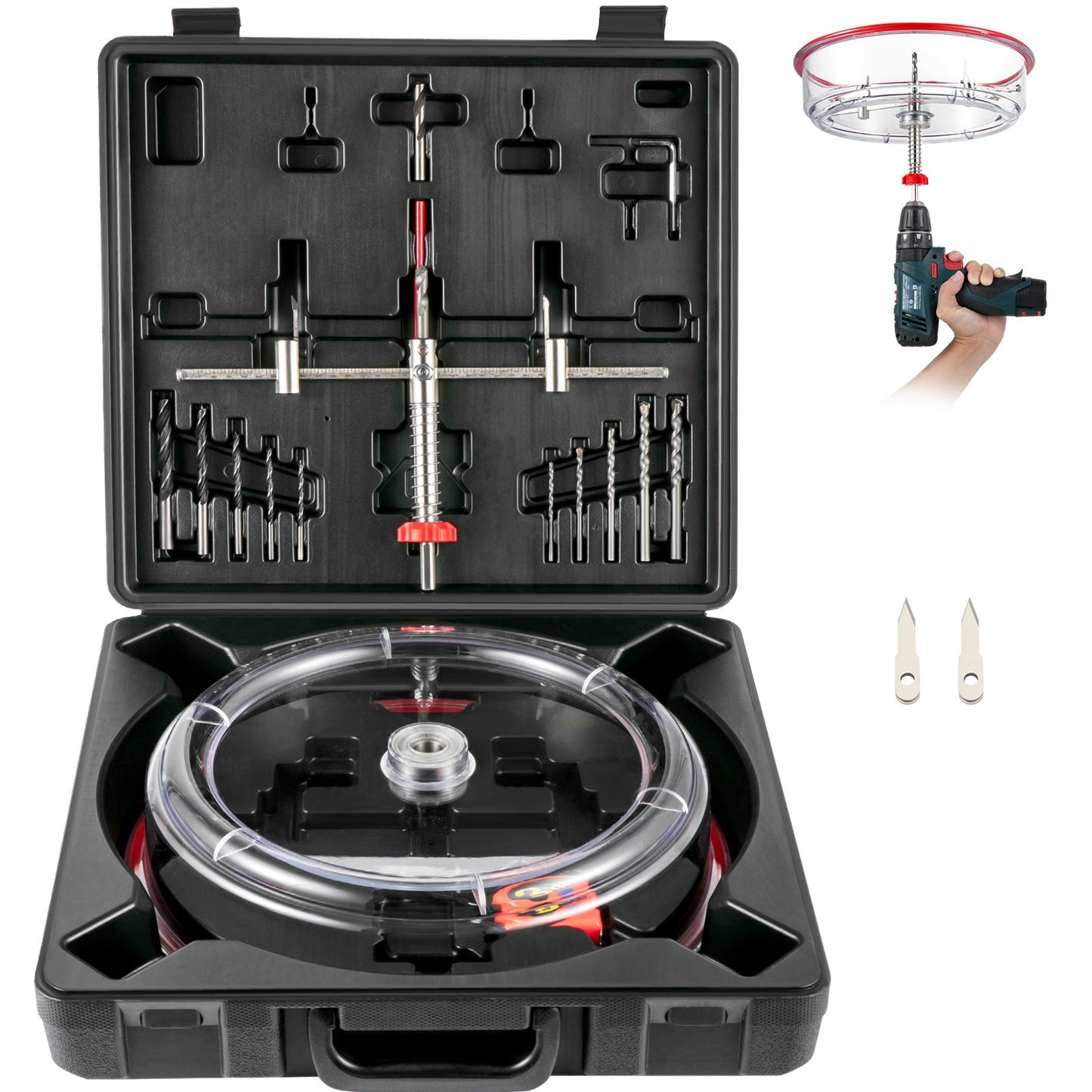 VEVOR Adjustable Hole Saw Cutter Kit, 1-5/8\" to 11-13 /16\" (40-300 mm), Recessed
