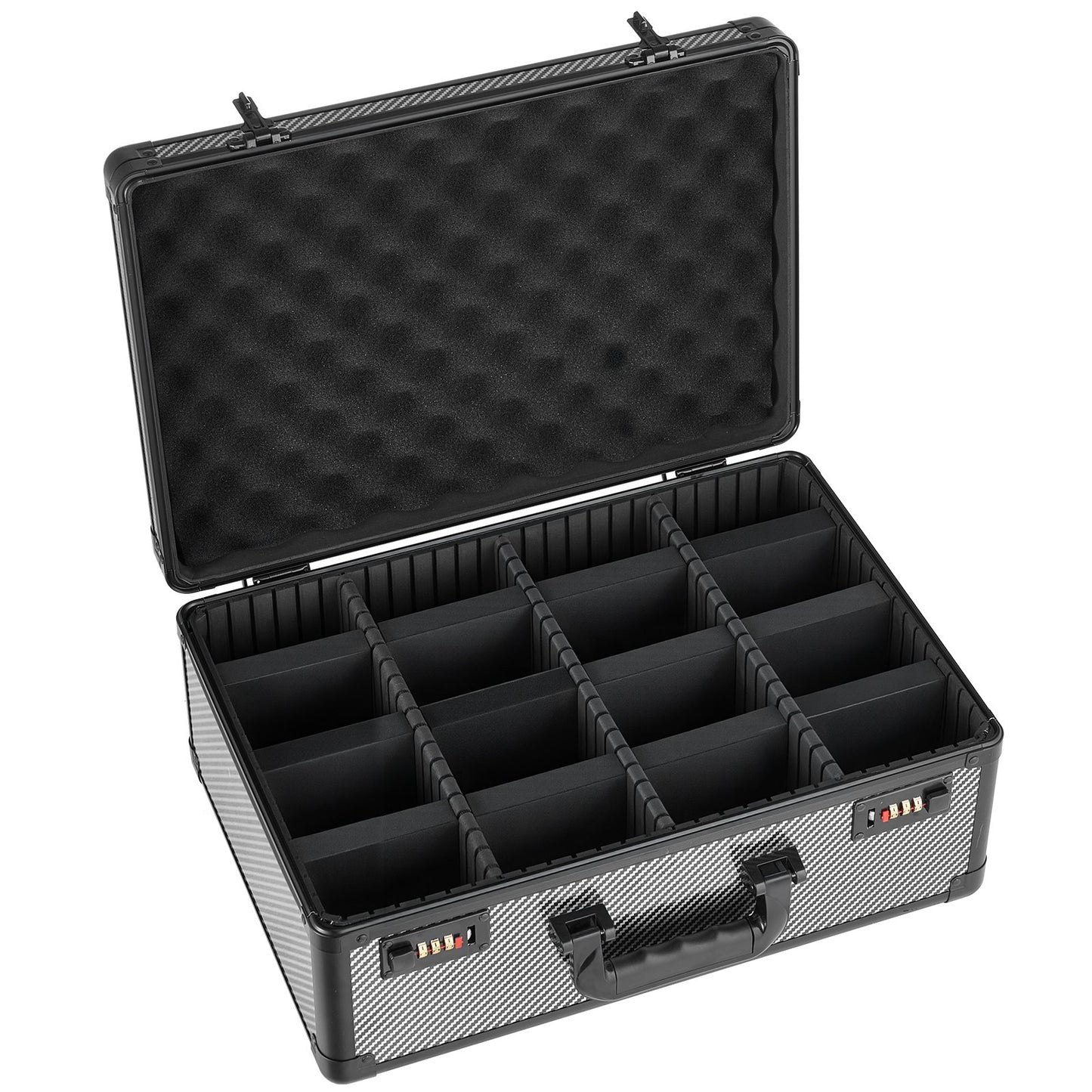 Graded Card Case 4 Row 162 PSA Slab Storage Box with Combination Lock, Baseball Sports Trading Cards Holder Collector with 12 Dividers, Holds 130 SGC 115 BGS 585 Top Loaders & 999+ Loose Cards