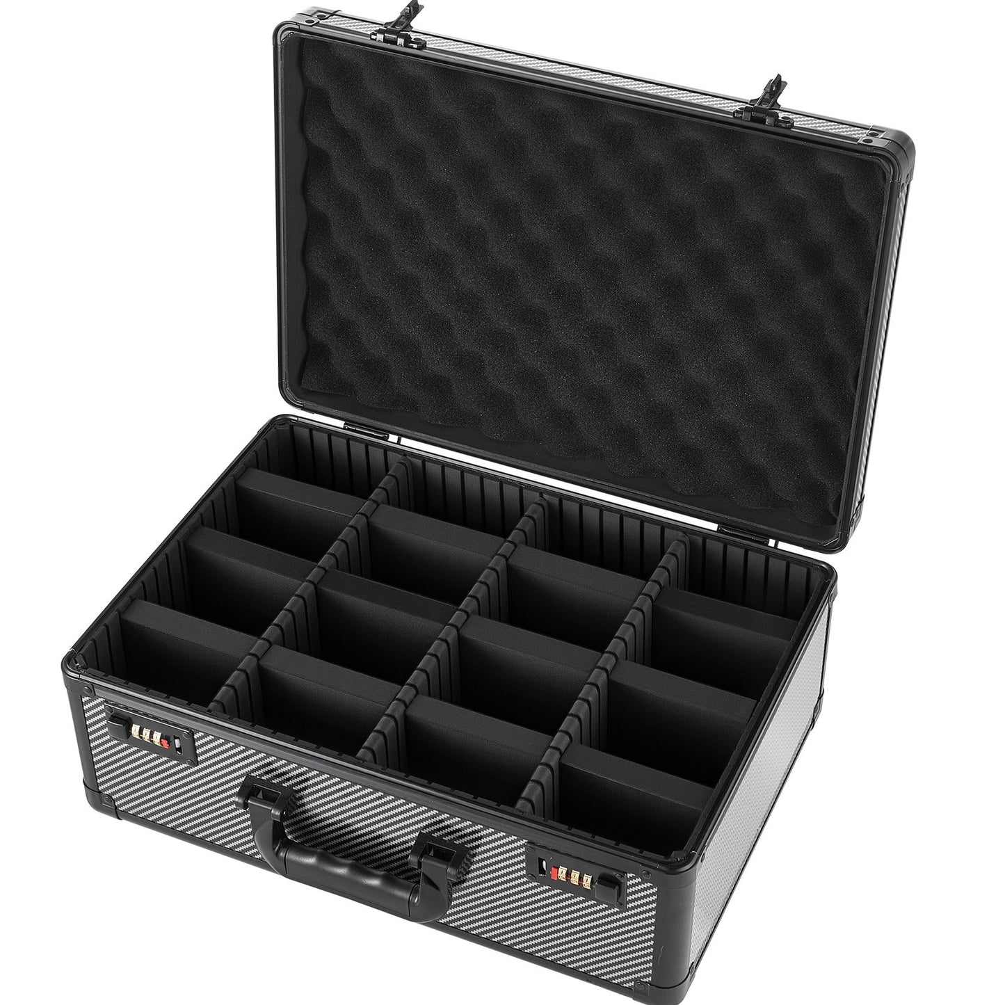 Graded Card Case 4 Row 162 PSA Slab Storage Box with Combination Lock, Baseball Sports Trading Cards Holder Collector with 12 Dividers, Holds 130 SGC 115 BGS 585 Top Loaders & 999+ Loose Cards