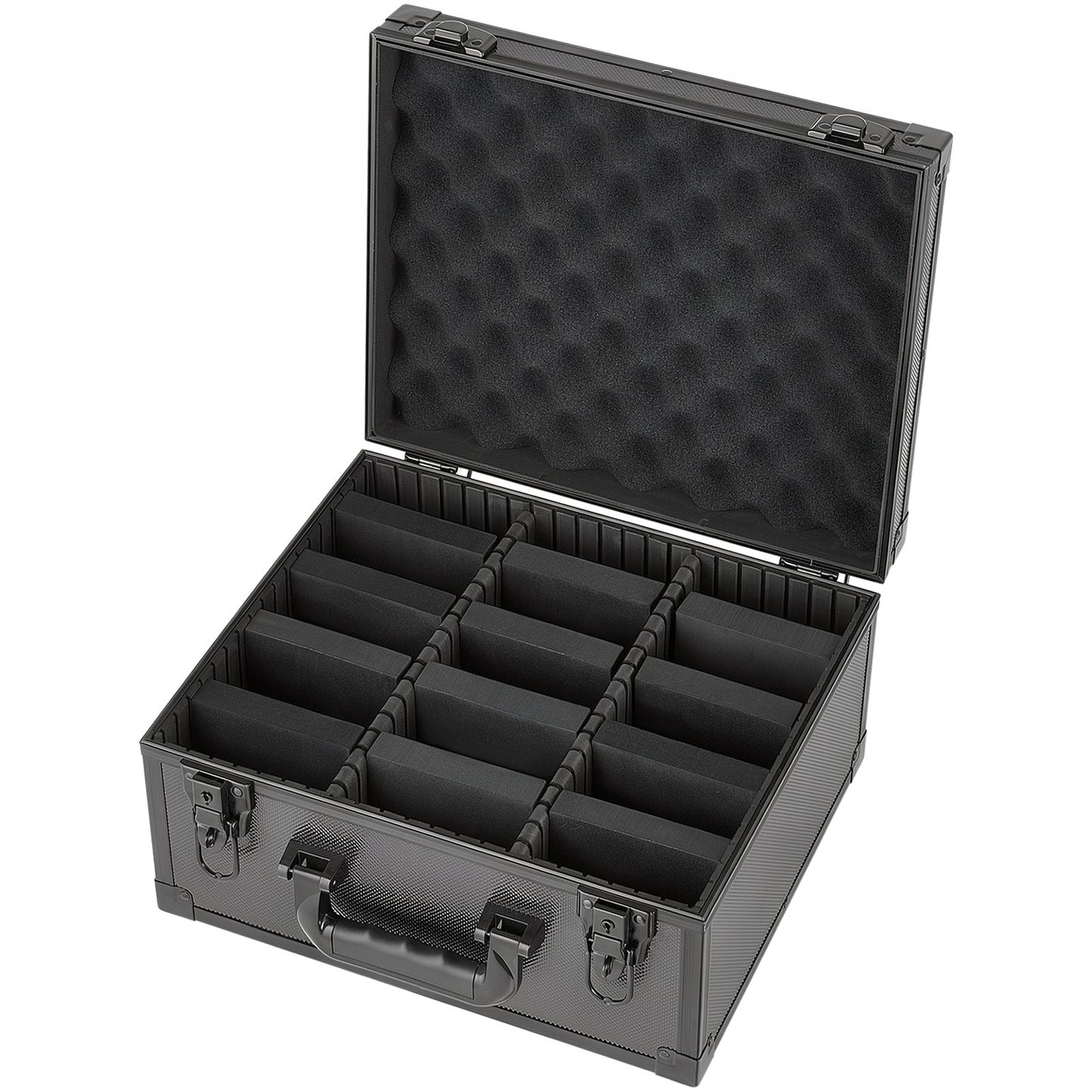 Graded Card Case 3 Row 180 PSA Slab Storage Box with Mechanical Lock, Baseball Sports Trading Cards Holder Collector with 12 Dividers, Holds 120 SGC 100 BGS 520 Top Loaders & 999+ Loose Cards