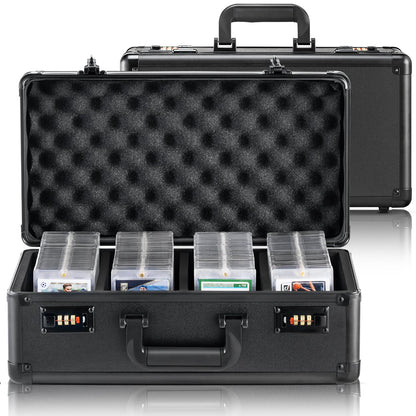 VEVOR Graded Card Storage Box, 4 Slots, Graded Sports Cards Holder Carrying Case