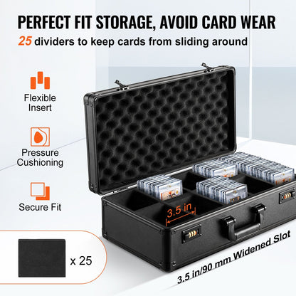 Graded Card Storage Box with Coded Lock, Holds 162 PSA & More, 5 Slots, 2.4 kg