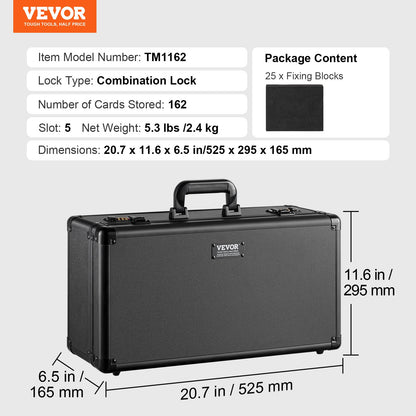 VEVOR Graded Card Storage Box, 5 Slots, Graded Sports Cards Holder Carrying Case