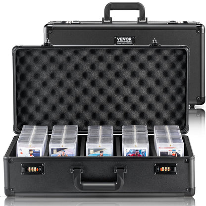VEVOR Graded Card Storage Box, 5 Slots, Graded Sports Cards Holder Carrying Case