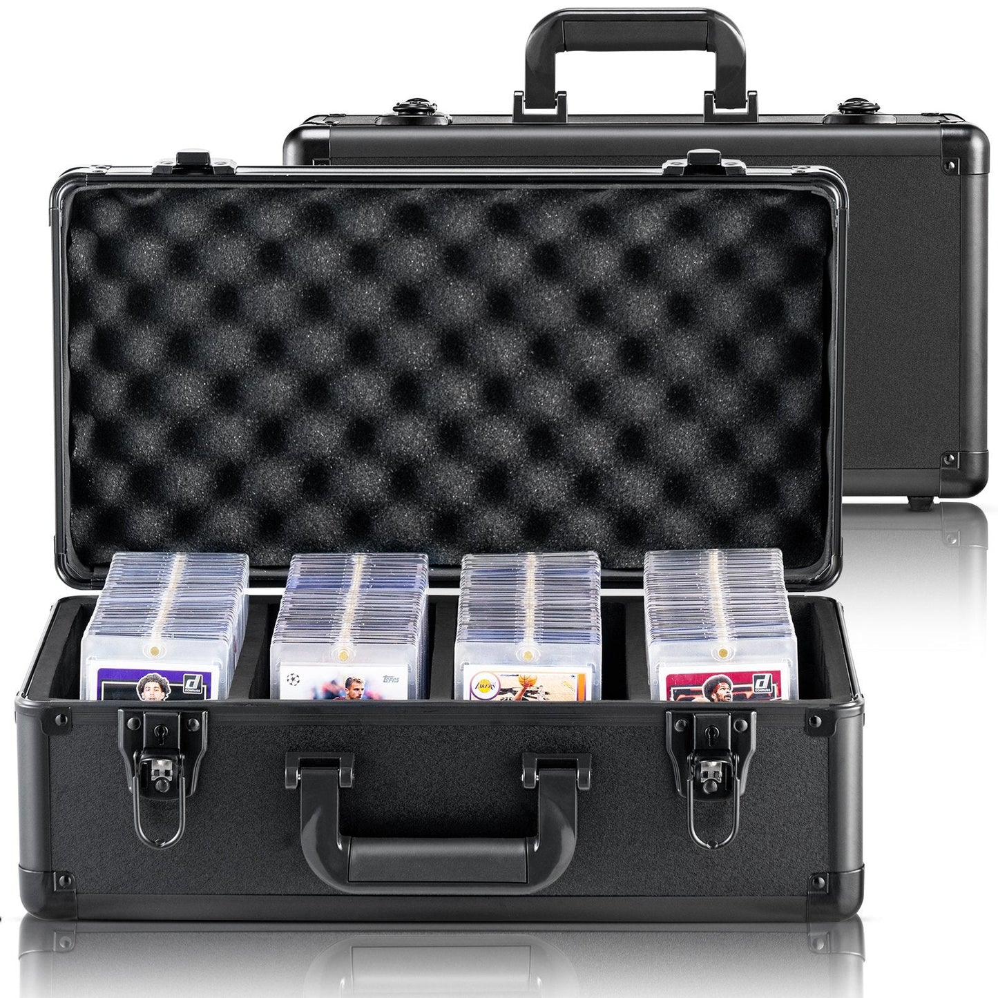 Graded Card Storage Case, 4 Slots, Holds 108 PSA Cards, with Lock and Foam Dividers