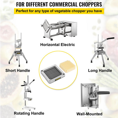 French Fry Cutter Replacement Set, Stainless Steel Blade & Push Block, 1/4 Meter