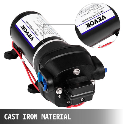 12V High Pressure Diaphragm Pump, 17L/Min Misting Sprayer for RV/Boat/Garden
