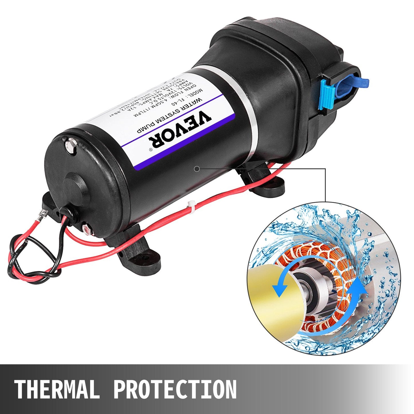 12V High Pressure Diaphragm Pump, 17L/Min Misting Sprayer for RV/Boat/Garden