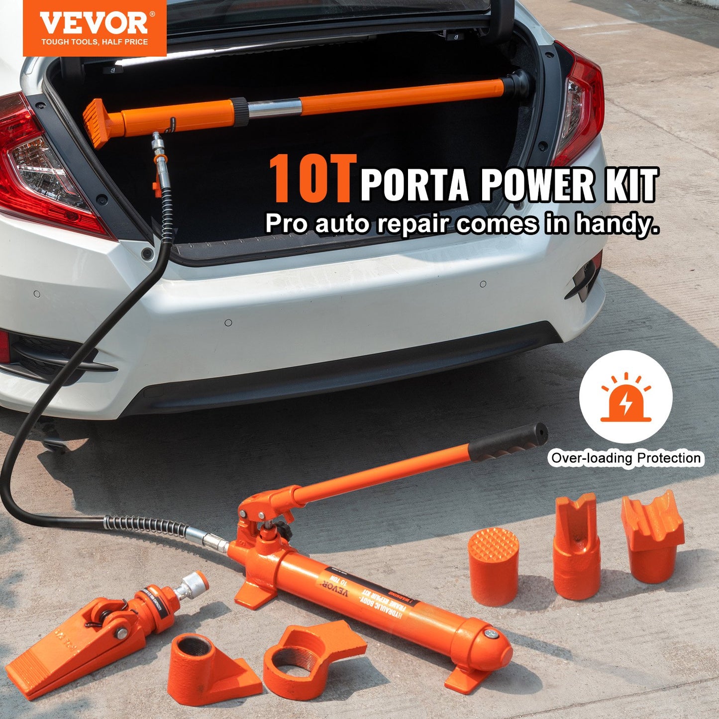 VEVOR 10 Ton Hydraulic Jack Air Pump Lift Ram Body Frame Porta Power Repair Kits