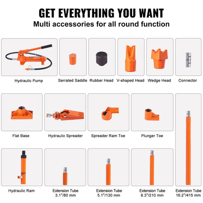 4 Ton Portable Hydraulic Jack Kit with 1.2 m Hose for Auto Body Repair