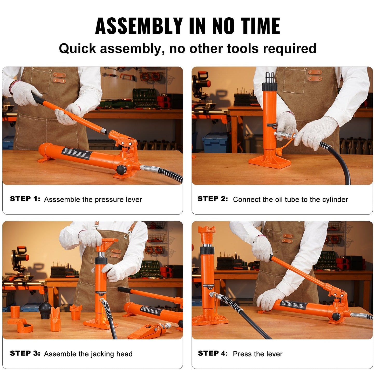 4 Ton Portable Hydraulic Jack Kit with 1.2 m Hose for Auto Body Repair