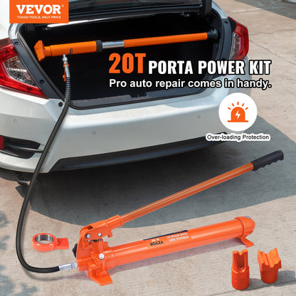 VEVOR 20 Ton Porta Power Kit, Portable Hydraulic Jack with 4.6 ft/1.4 m Oil Hose,