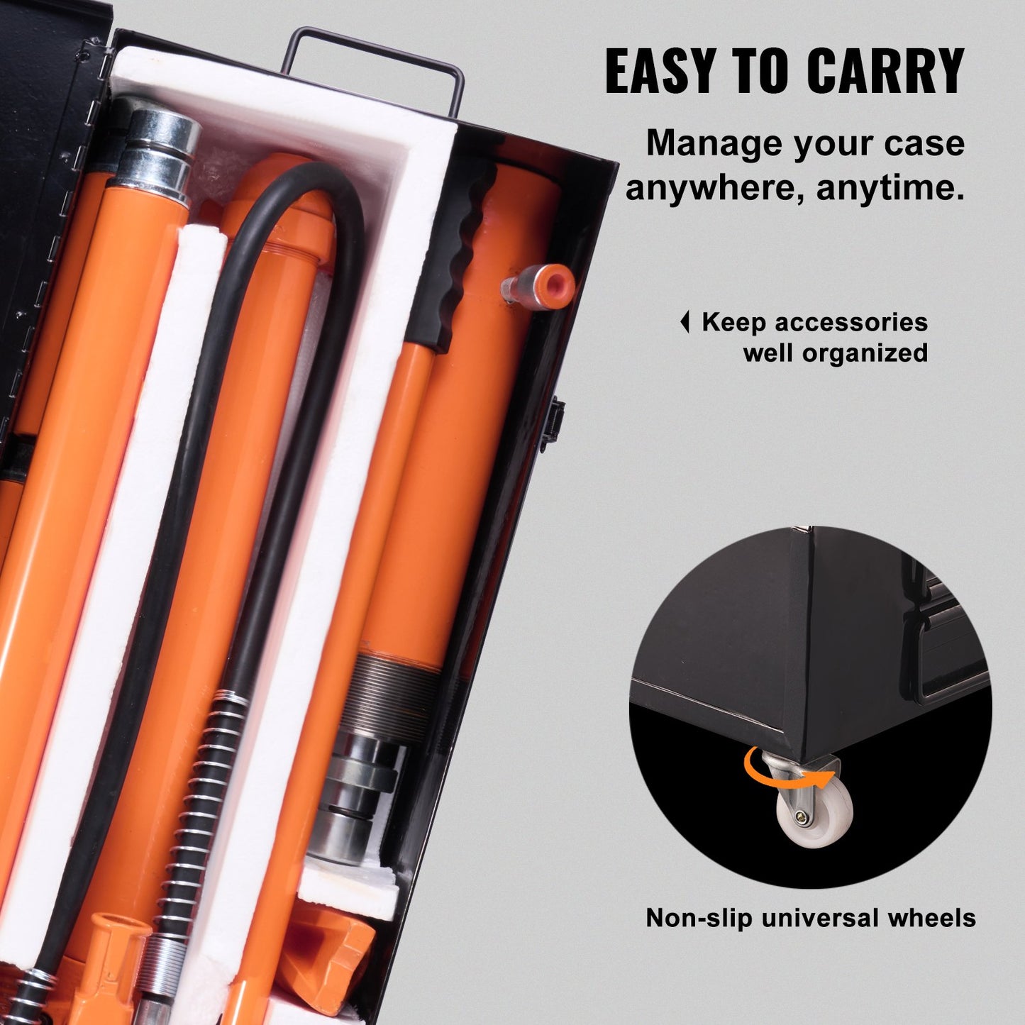VEVOR 20 Ton Porta Power Kit, Portable Hydraulic Jack with 4.6 ft/1.4 m Oil Hose,